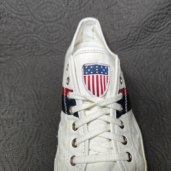 Polo Ralph Lauren White Canvas Team USA Olympic 2020 Tokyo Sneakers Mens 10.5D main image 5